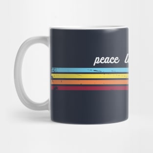 Retro Stripes Peace Love Chemistry Mug